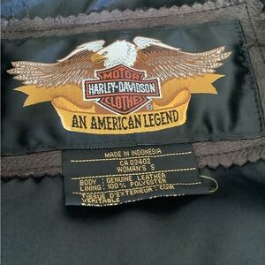 Harley Davidson Women's Brown Leather Jacket Size S Excellent Condition